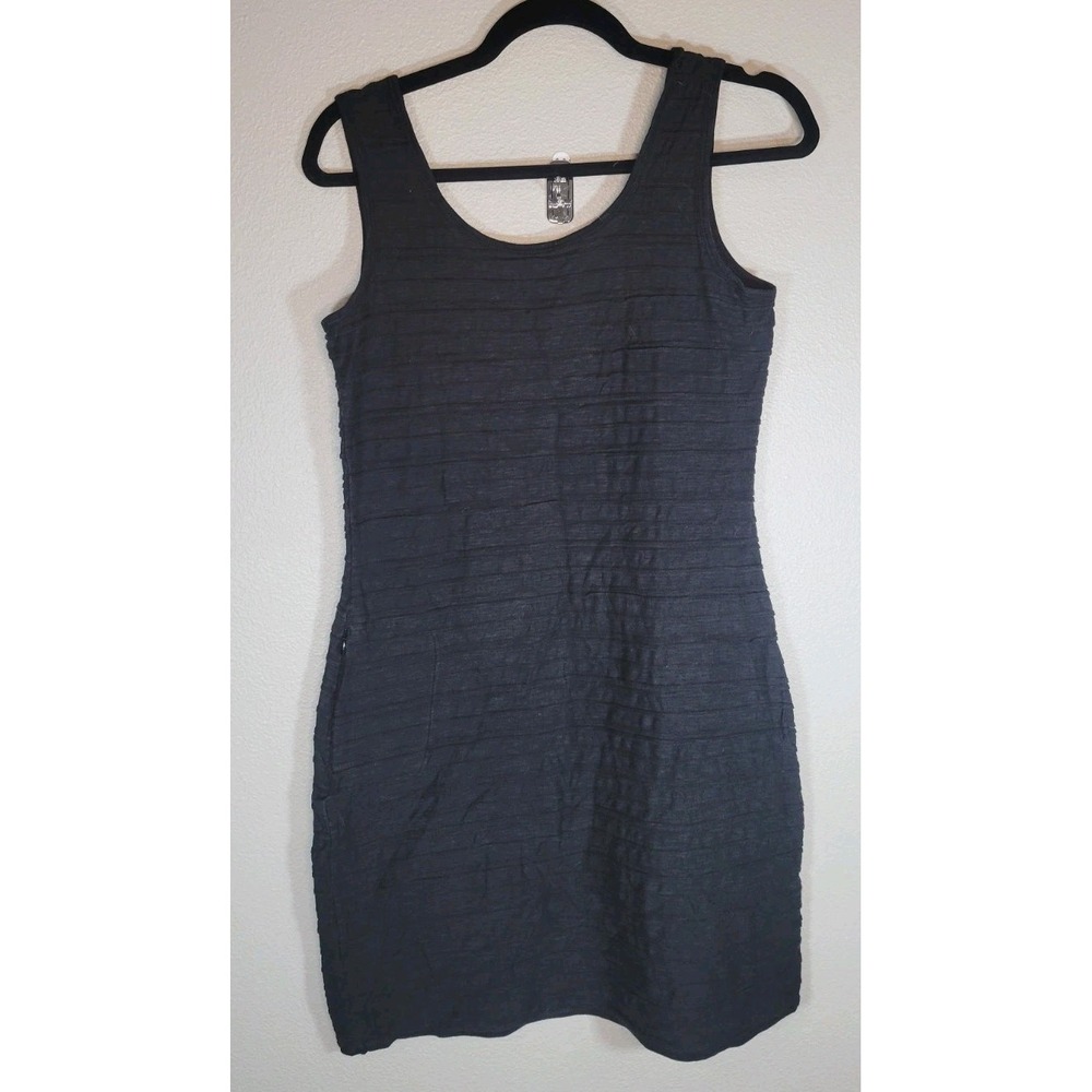 Toad&Co Black Sleeveless Dress Medium‎ Organic Cotton Tencel Pocket